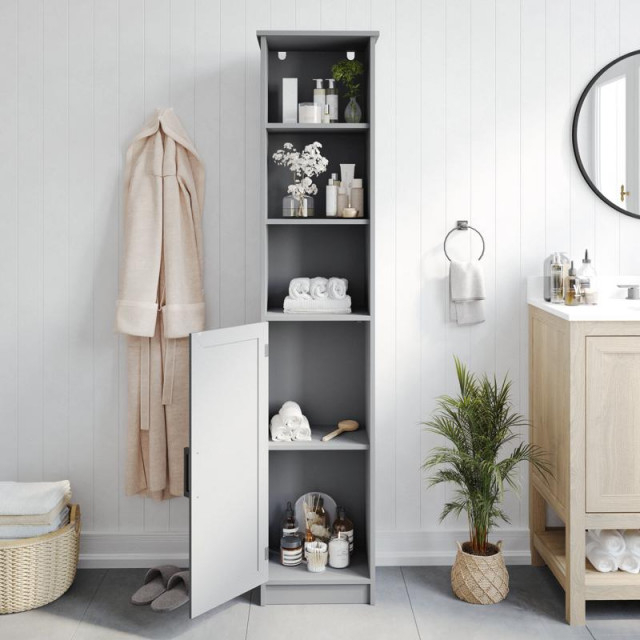 Vega Freestanding Narrow Bathroom Linen Tower Storage Cabinet ... pertaining to Designing functional spaces with narrow linen towers for small bathrooms