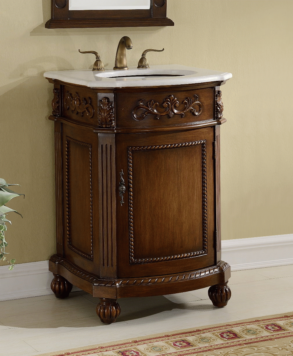 Victorian Style Bathroom Vanity with regard to Maximizing Small Spaces with 24 Inch Solid Wood Bath Vanity Solutions
