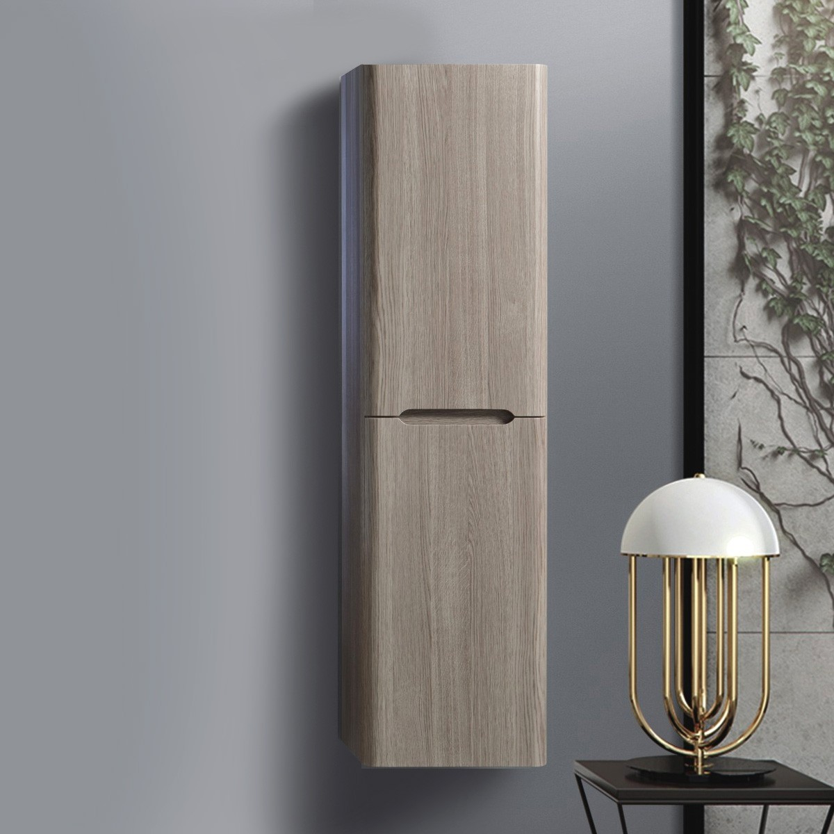 Wall-Mounted Linen Cabinet - Designer Picks & Photos with regard to The Art of Incorporating Natural Materials in Modern Interiors