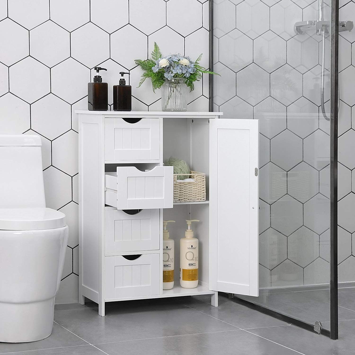 White Wood Bathroom Storage Cabinet | White Bathroom Storage Cabinet ... inside Beautiful White Wood Bathroom Storage Floor Cabinet
