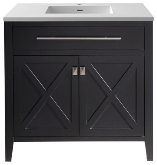 Wimbledon, 36" Espresso Cabinet With Viva Stone Solid Surface ... in Wimbledon's Timeless Treasures: The 36" Brown Cabinet Revealed