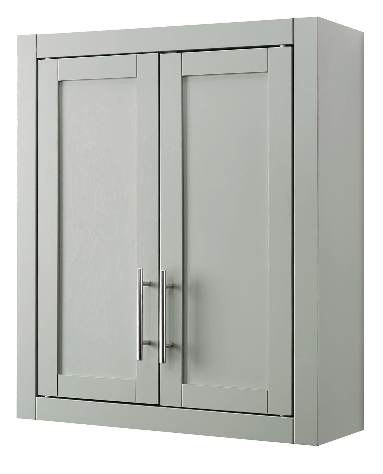 Winston Porter Gray Savannah Bathroom Wall Cabinet | Wayfair pertaining to Savannah Mirrored Wall Cabinet Gray