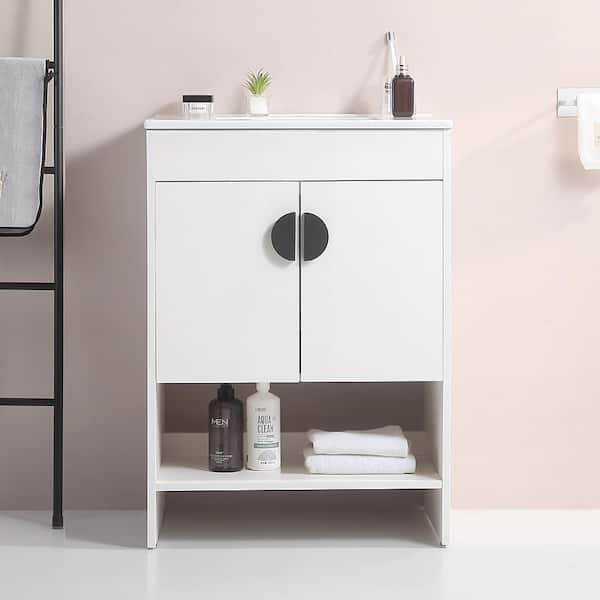 Xspracer Victoria 24 In. W X 18 In. D X 33 In. H Freestanding Single ... inside Maximizing Small Spaces with 24 Inch Solid Wood Bath Vanity Solutions