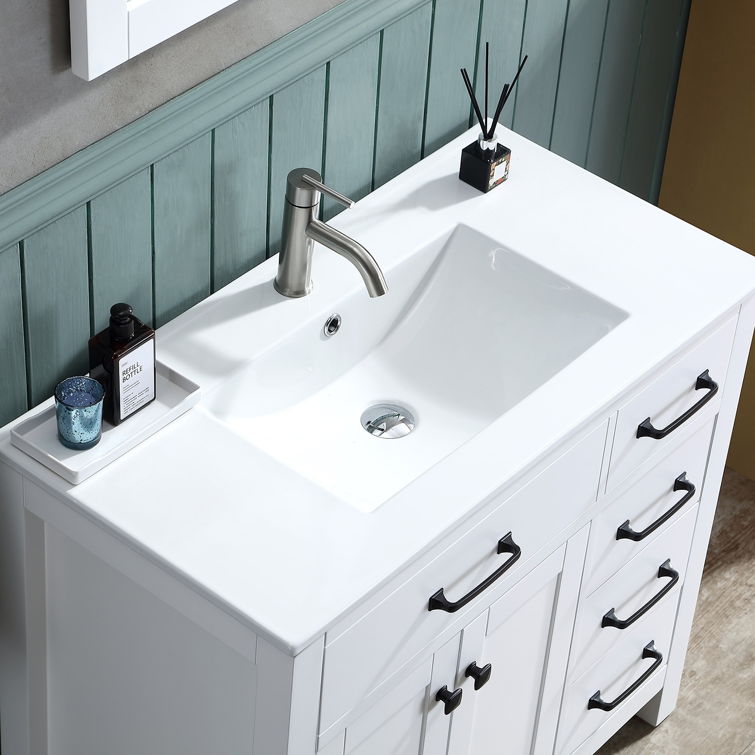 24" Wall Mounted Bathroom Vanity Cabinet With Sink - Bed Bath & Beyond ... with regard to Understanding the craftsmanship behind quality vanity storage