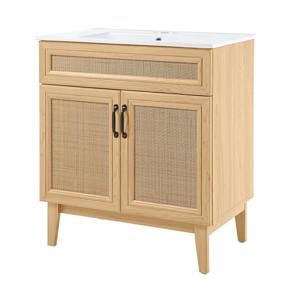 36" Bathroom Vanity With/Without Ceramic Basin Sink, Bathroom Vanity ... within Choosing the Right Material for Your Bathroom Furniture