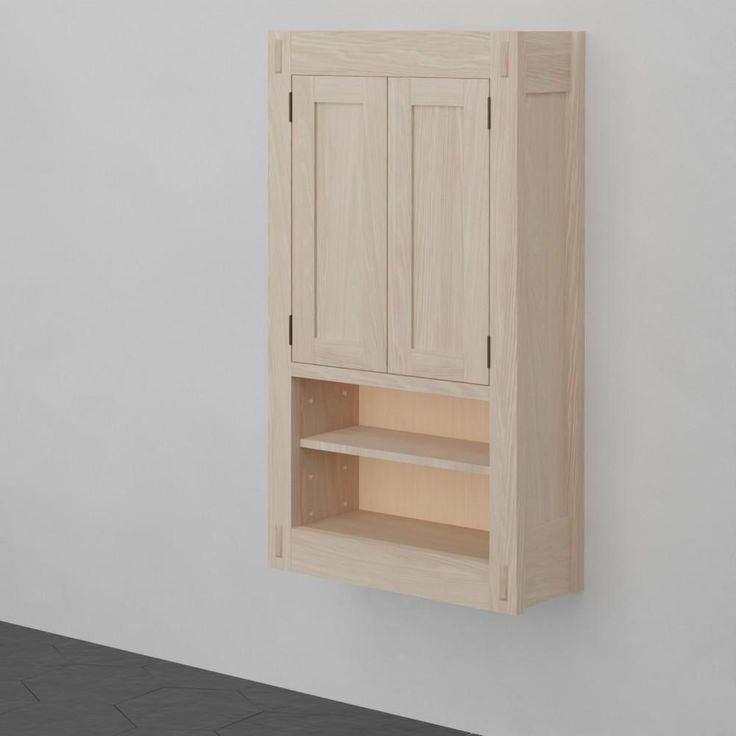 36" Mission Unfinished Red Oak Wall-Mount Linen Cabinet | Linen ... within Class 15"Wx60"Hx15"D Linen Cabinet, Oak