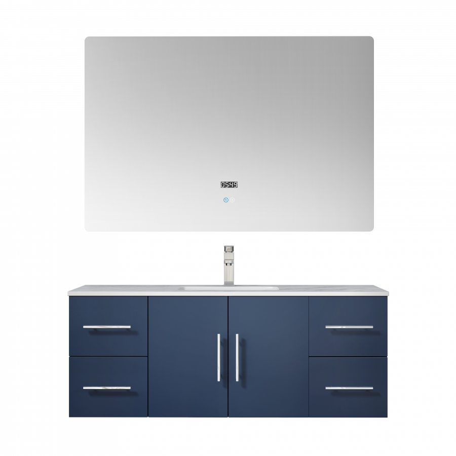 48 Inch Modern Blue Single Sink Wall Mount Bathroom Vanity pertaining to Designing with Purpose: The Art of Choosing Your Perfect Bathroom Vanity