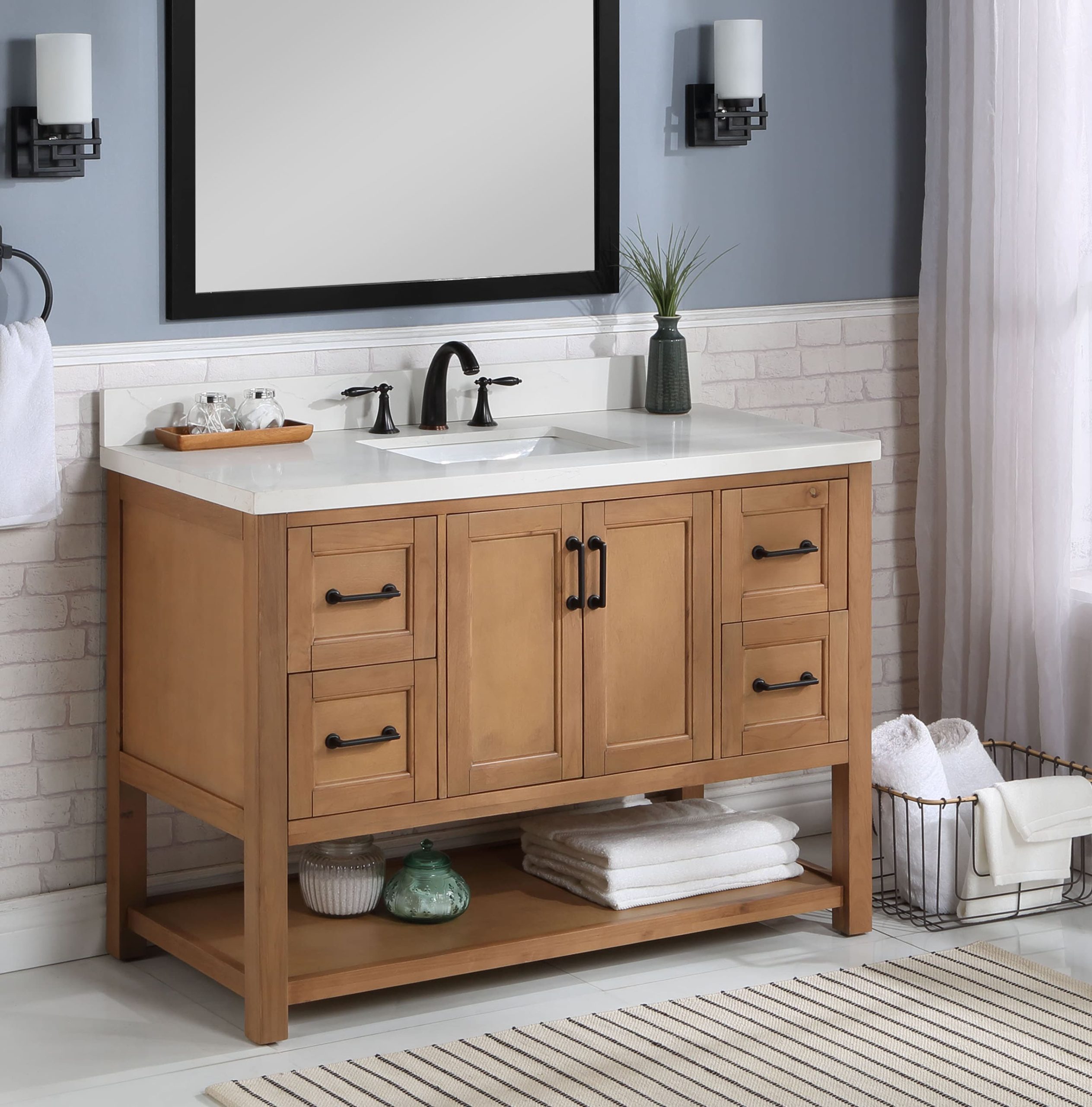 48 Inch Rustic Bathroom Vanity – Rispa intended for Designing with Purpose: The Art of Choosing Your Perfect Bathroom Vanity