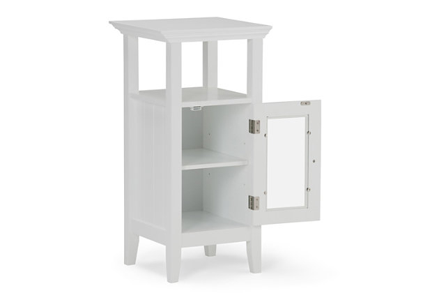 Acadian 30 Inch H X 15 Inch W Floor Storage Bath Cabinet In Pure White ... within Acadian 32.1" H X 18.1" W Four Drawer Floor Storage Bath Cabinet In Pure White