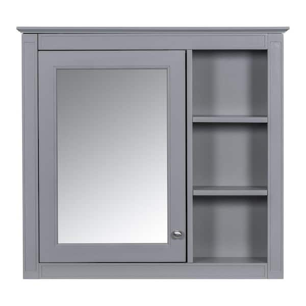 Adrinfly 30 In. W X 28 In. H Wall Mounted Rectangular Medicine Cabinet ... in Depot E-Shop Harbor Medicine Cabinet, Mirror Four Internal Shelves, One-Door