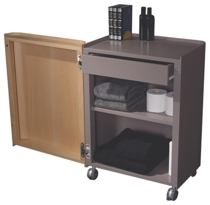 Aeri Gray Freestanding Storage Unit With A Drawer, Two Shelves And ... within Maximizing Your Storage Potential with Aeri Gray Freestanding Units