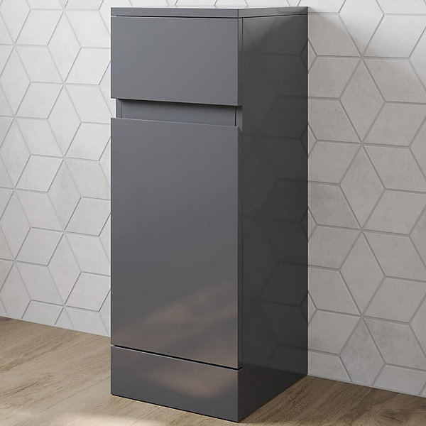 Affine Grey Gloss Cloakroom Freestanding Storage Unit - 300Mm within Maximizing Your Storage Potential with Aeri Gray Freestanding Units