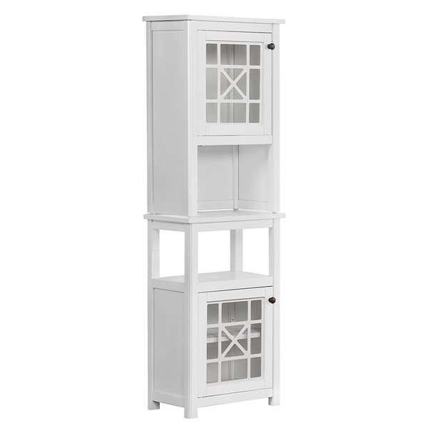 Alaterre Derby 17-In W X 29-In H X 12-In D White Pine Freestanding ... with Linen Cabinet Derby