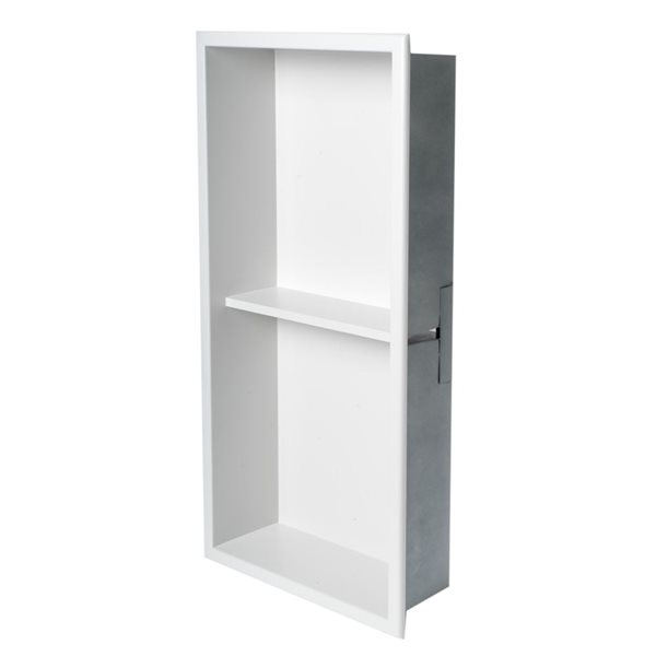 Alfi Brand 12-In X 24-In White Matte Stainless Steel Double Shelf Bath ... regarding Maintaining Your Stainless Steel Shower Niche for Long-Term Durability