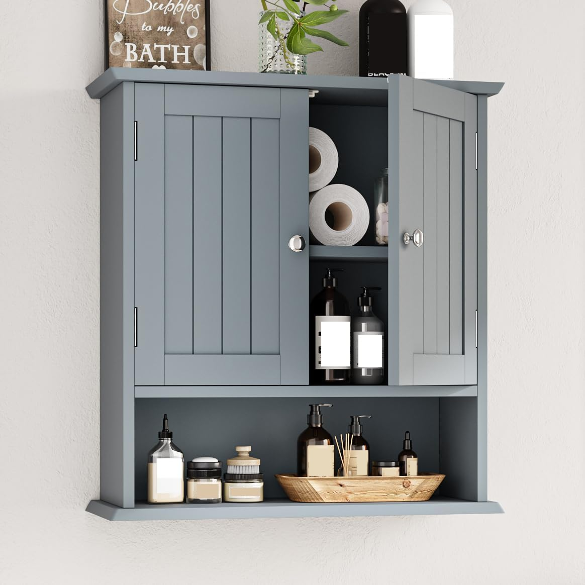 Amazon.com: Homcom Bathroom Wall Cabinet, Wall Mounted Bathroom Cabinet ... for The Hidden Art of Streamlining Your Bathroom with Wall-Mounted Units