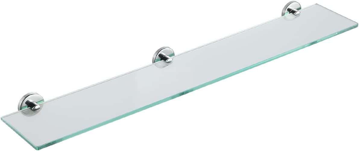 Amazon.com: Jqk Bathroom Glass Shelf Chrome, Tempered Glass Shower ... for Villa Bathroom Glass Shelf Polished Chrome