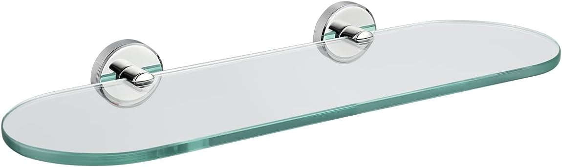 Amazon.com: Jqk Bathroom Glass Shelf Chrome, Tempered Glass Shower ... intended for Designing with elegance how polished chrome glass shelves transform villa bathrooms