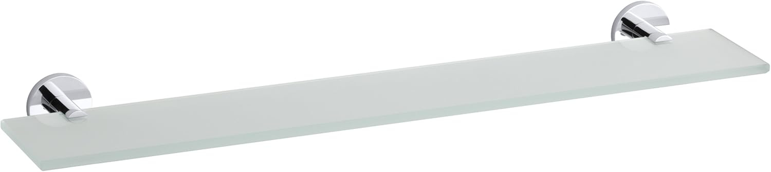 Amazon.com: Kohler K-14455-Cp Stillness Glass Shelf, Polished Chrome ... inside House Bathroom Glass Shelf Brushed Chrome