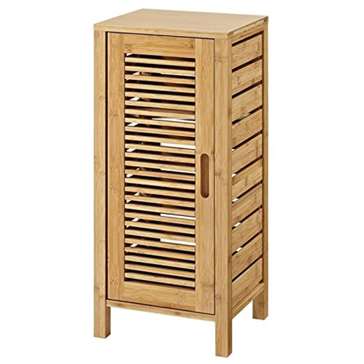 Amazon.com: Linon Bracken Sturdy Solid Bamboo Cabinet With A Door And 3 ... for Understanding the Durability and Care of Natural Bamboo Furniture