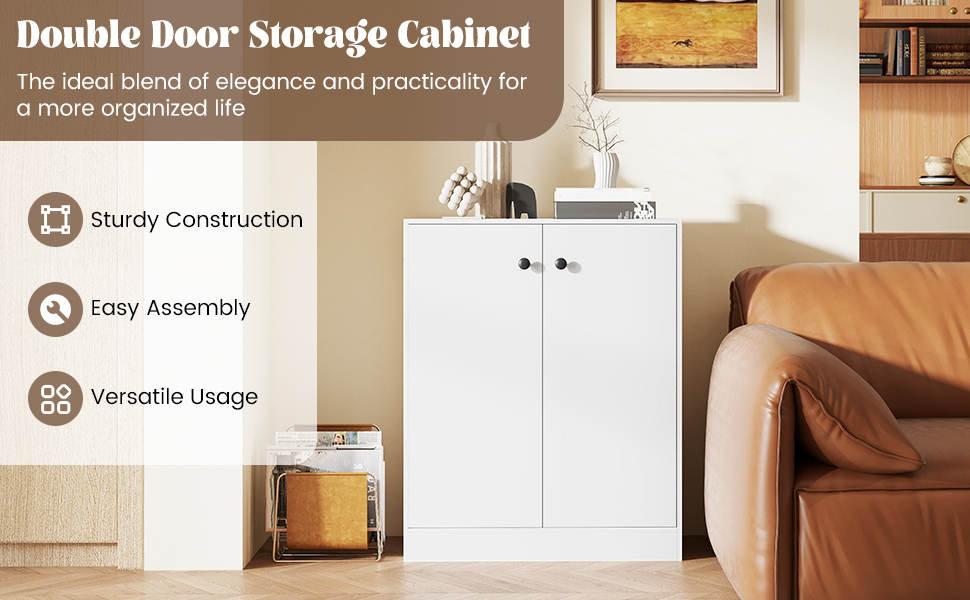 Amazon.com: Loko 2-Door Storage Cabinet, Modern Floor Cabinet With 3 ... pertaining to Understanding the Design Philosophy Behind Elegant VF2102 2 Doors Cabinet