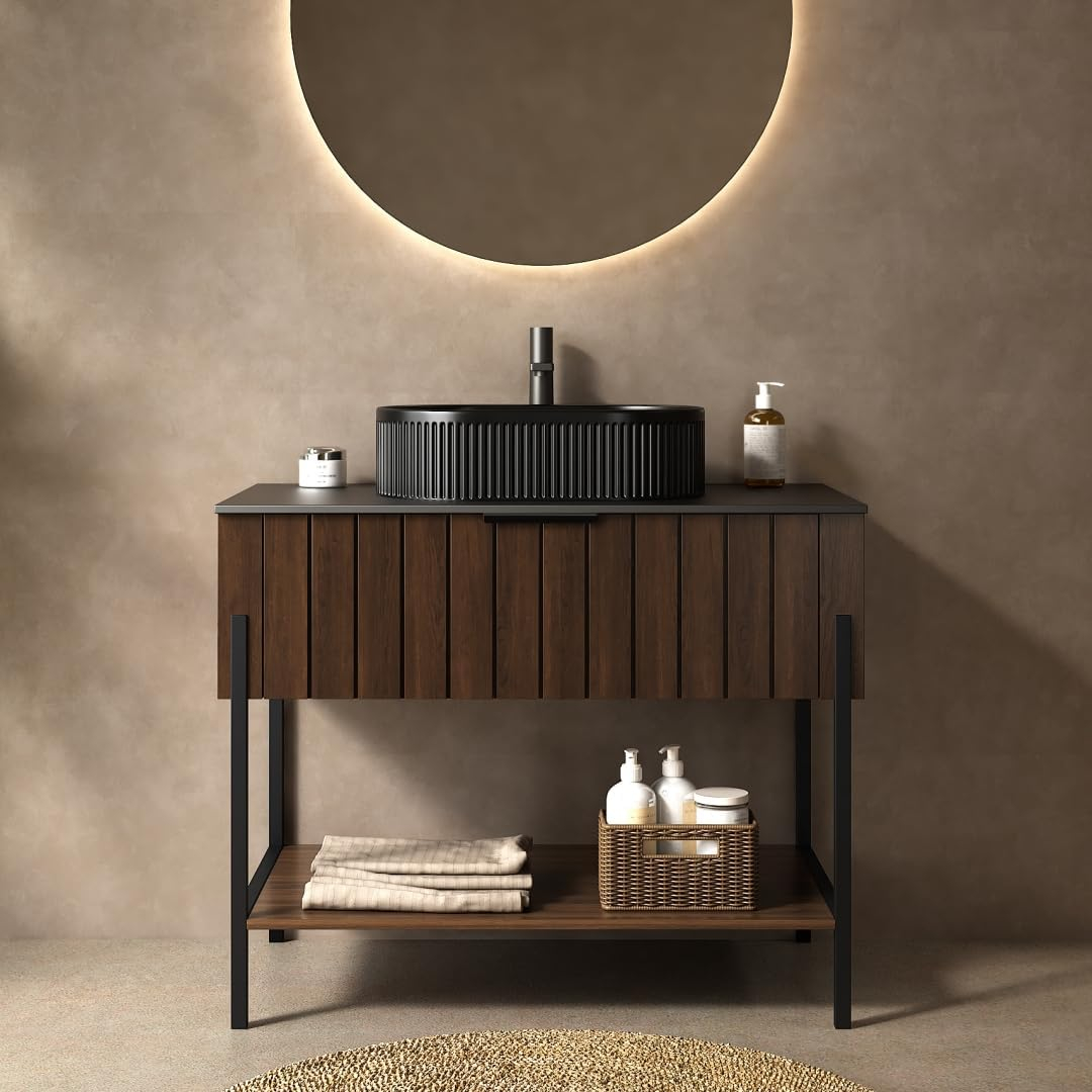 Amazon.com: Modway Eei-6404-Wal Ashlyn 36” Wood Bathroom Vanity Cabinet ... for Choosing the Right Material for Your Bathroom Furniture