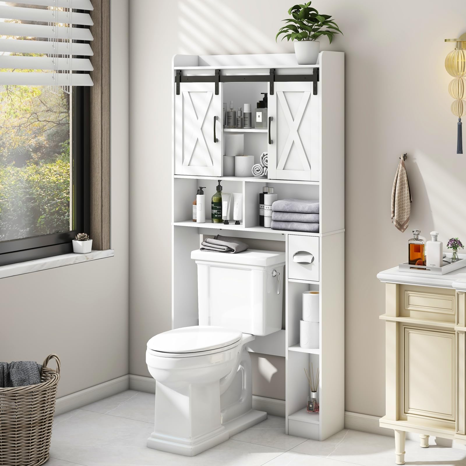 Amazon.com: Mu Over The Toilet Storage Cabinet With Toilet Paper Holder ... pertaining to Transforming Compact Spaces Through Clever Storage Design