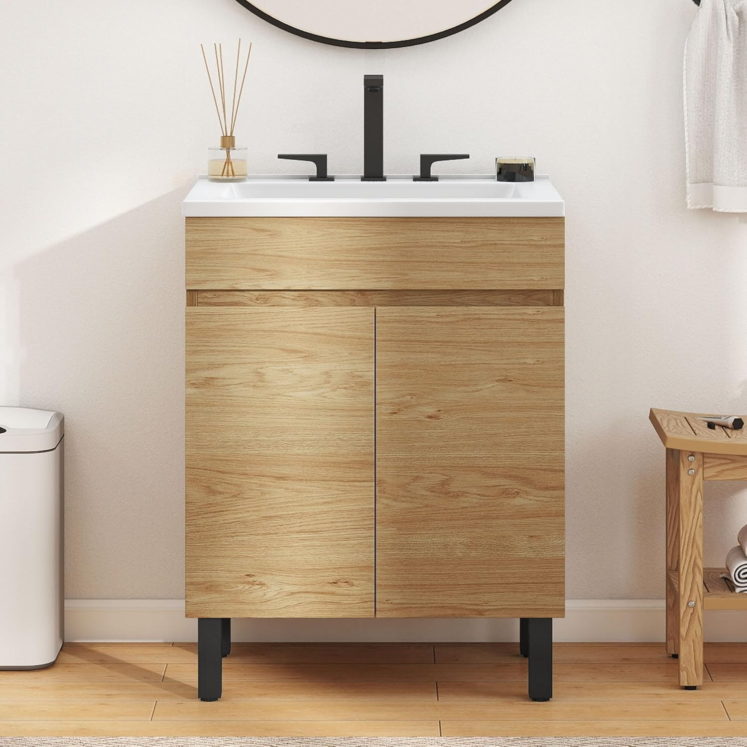 Amazon.com: Yitahome 24 Inch Bathroom Vanity With Sink, Bathroom ... intended for Vanity Art Vanity Cabinet, 12", Brown
