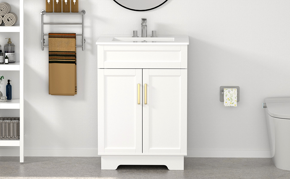 Amazon.com: Ymise Bathroom Vanity With Sink, 24-Inch Bathroom Vanities ... throughout Augusta 24" Bathroom Vanity Cabinet, White