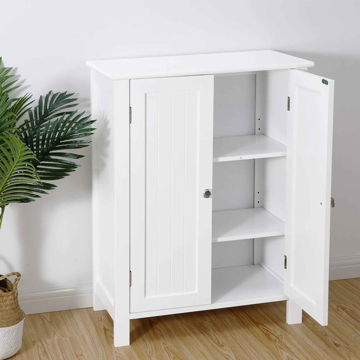 Amazon.com: Zeny Bathroom Floor Storage Cabinet With Double Door ... within How to Choose the Right Bathroom Cabinet for Your Space and Needs