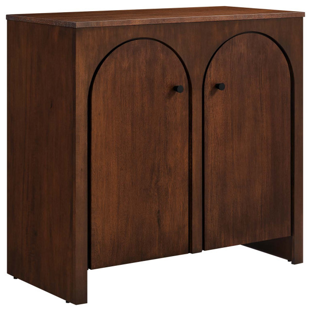 Appia 2-Door Arched Door Storage Cabinet - Walnut - Transitional ... throughout Boston 19" Storage Cabinet, Walnut