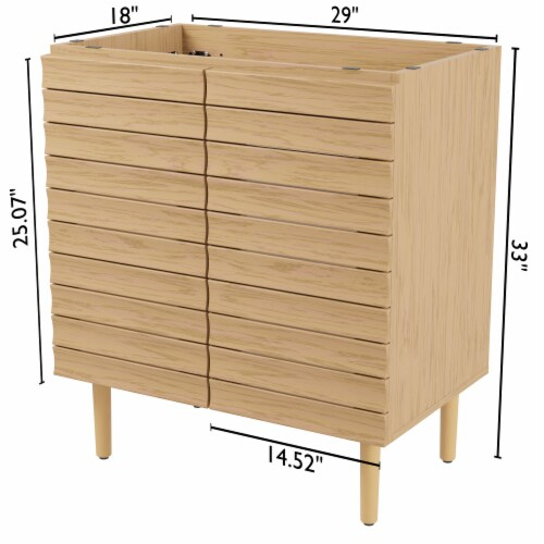 Aubert Thick Linear Slat Modern Farmhouse 2-Shelf Bath Vanity Cabinet ... intended for 20" Linear Slat Modern 2-Shelf Bath Vanity Cabinet Only, Sink Basin Not Included
