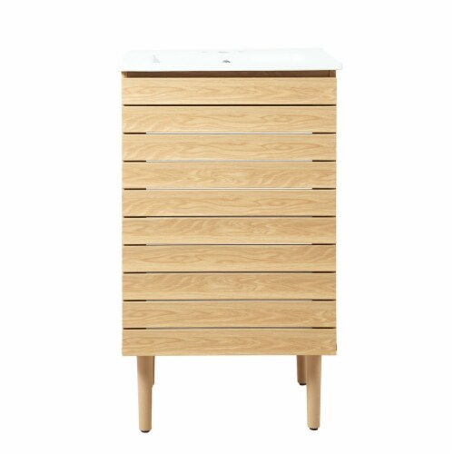 Aubert Thick Linear Slat Modern Farmhouse 2-Shelf Bath Vanity Cabinet ... within Designing with Purpose Creating Effective Bathroom Storage Systems