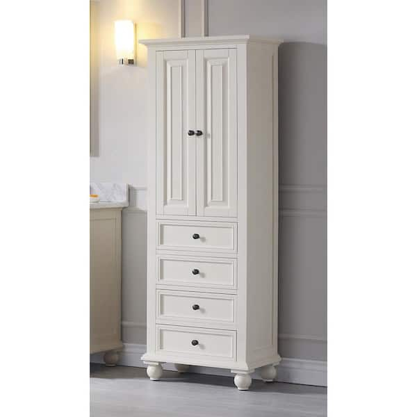 Avanity Thompson 24 In. W X 16 In. D X 67.5 In. H French White ... inside How Avanity Thompson 24 inch linen compares to traditional materials
