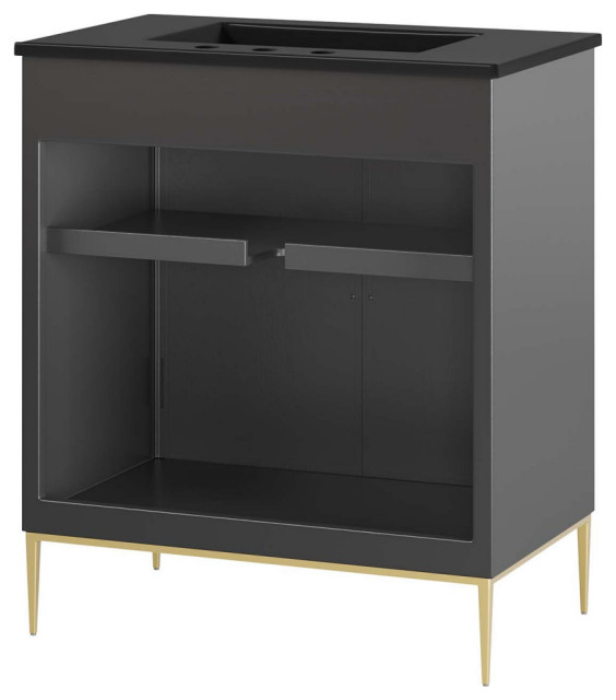 Awaken 30" Bathroom Vanity, Black Black - Contemporary - Bathroom ... intended for Awaken 30 Bathroom Vanity