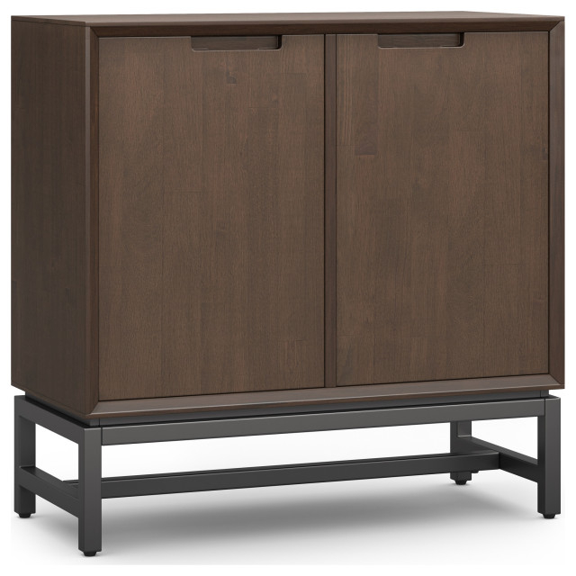 Banting Solid Hardwood Low Storage Cabinet, Walnut Brown - Industrial ... regarding Boston 19" Storage Cabinet, Walnut