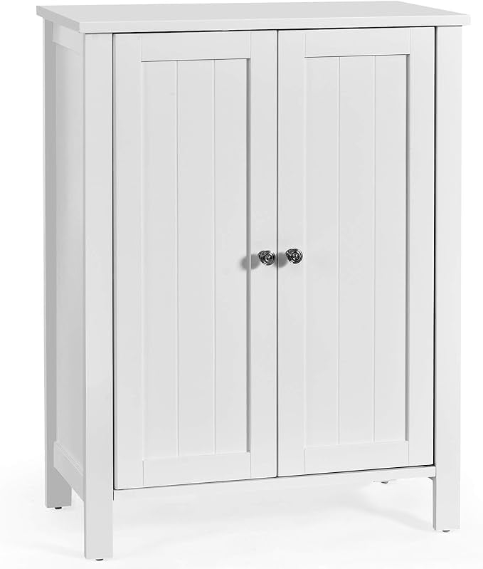 Bathroom Floor Cabinet, 3-Tier Storage Cabinet With Double Door ... with How to Choose the Right 32 Tall Wood 2 Door Bath Cabinet for Your Space
