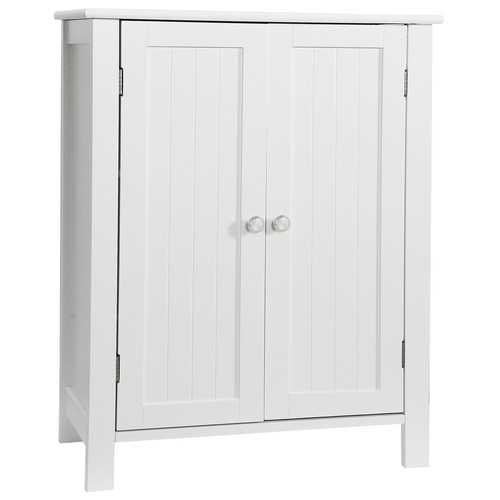 Bathroom Floor Storage Cabinet With Double Door Adjustable Shelf ... regarding How to Choose the Right Bathroom Cabinet for Your Space and Needs