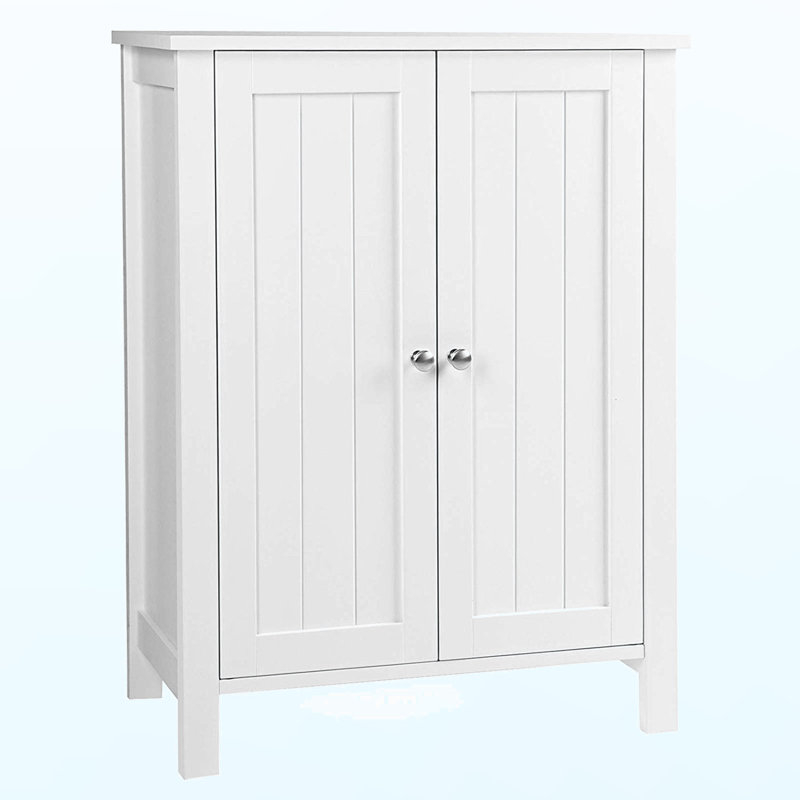 Beachcrest Homeâ„¢ Barret Bathroom Floor Storage Cabinet With Double Door ... within Bathroom Floor Storage Double Door Cupboard Cabinet