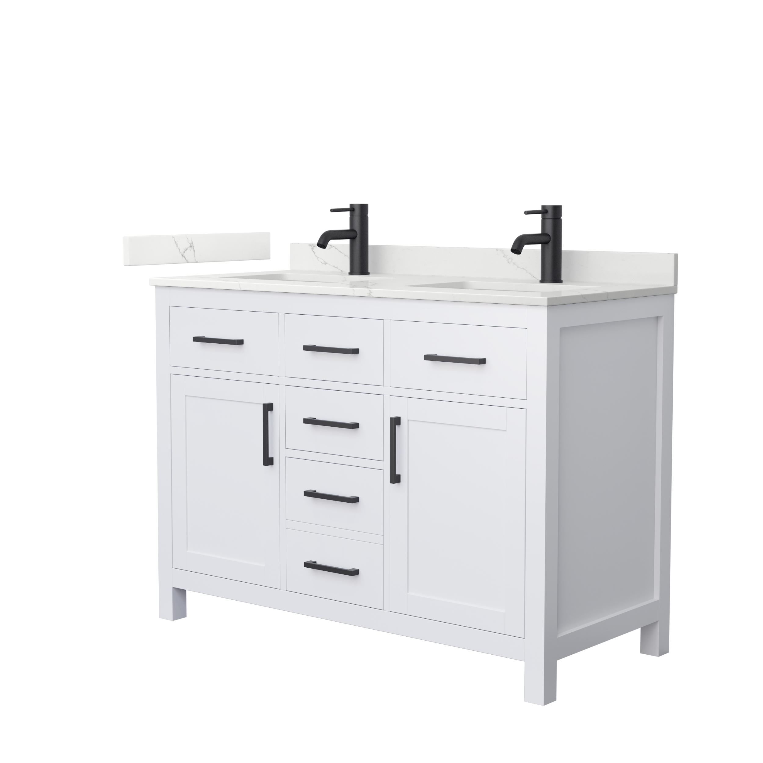 Beckett 48" Double Bathroom Vanity By Wyndham Collection - White | Free ... pertaining to Isle 48" Double Bathroom Vanity Cabinet White White