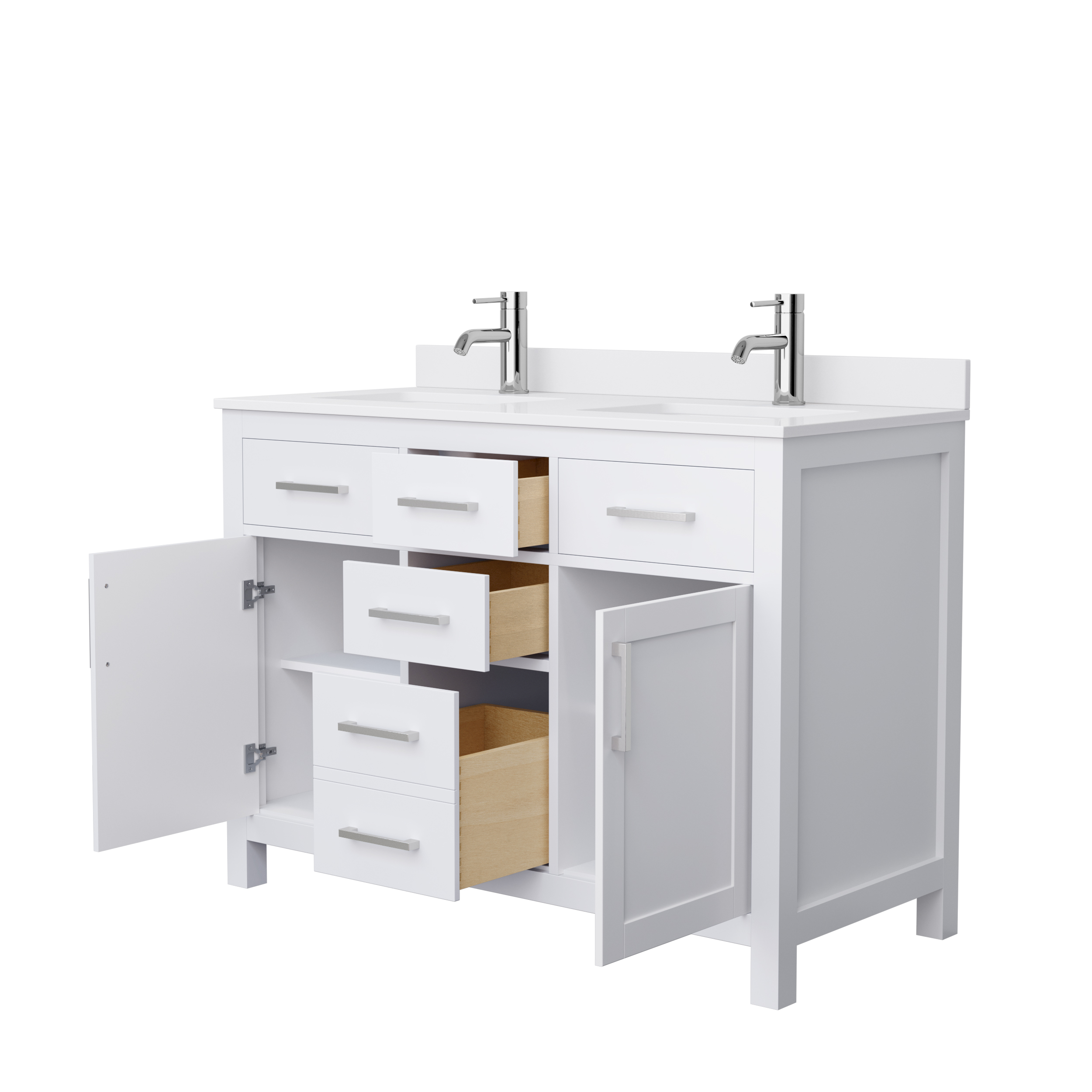 Beckett 48" Double Bathroom Vanity - White | Beautiful Bathroom ... inside Isle 48" Double Bathroom Vanity Cabinet White White