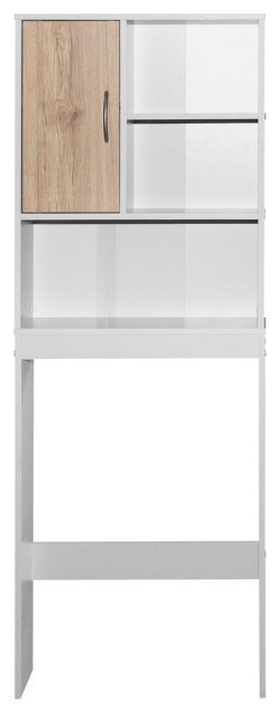 Better Home Products Ace Over-The-Toilet Storage Organizer In Natural ... for Ace Over-The-Toilet Storage Cabinet In Light Gray & Natural Oak