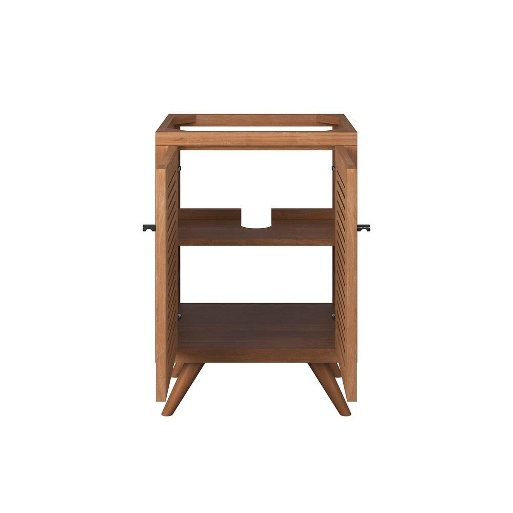 Birdie 24" Teak Wood Bathroom Vanity Cabinet In Natural - Modern In Designs with Maximizing Storage and Style with Modern Bathroom Vanity Solutions