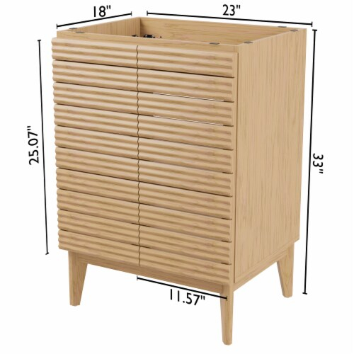 Calandre Thin Linear Slat Modern Farmhouse 2-Shelf Bath Vanity Cabinet ... throughout Designing with Purpose Creating Effective Bathroom Storage Systems