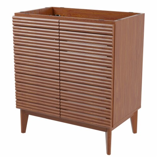 Calandre Thin Linear Slat Modern Farmhouse 2-Shelf Bath Vanity Cabinet ... with regard to Designing with Purpose Creating Effective Bathroom Storage Systems