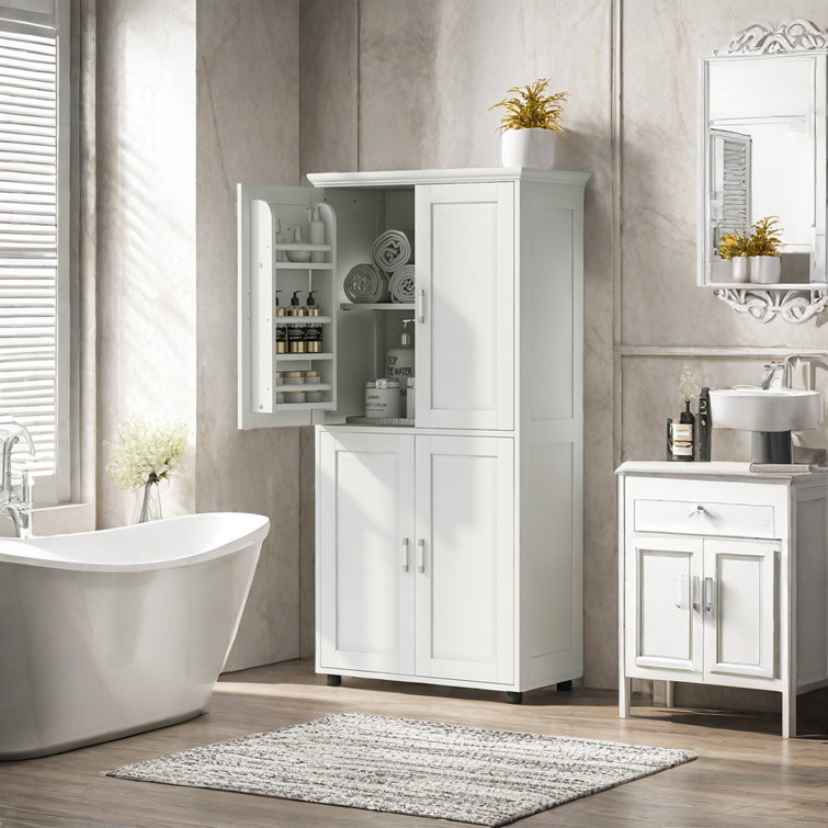 Canora Grey Semele Freestanding Bathroom Cabinet | Wayfair with Bathroom Organization Redefined How These Dimensions Change Storage Possibilities