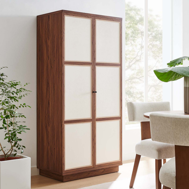Capri 70" Tall Wood Grain Storage Cabinet - Walnut - Transitional ... pertaining to Maintaining Your Boston 19" Storage Cabinet with Walnut Finish for Long-Term Use