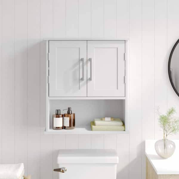 Carnegy Avenue Vega 22 In. W X 9 In. D X 24 In. H Bathroom Storage Wall ... inside Vega Bathroom Storage Cabinet, White