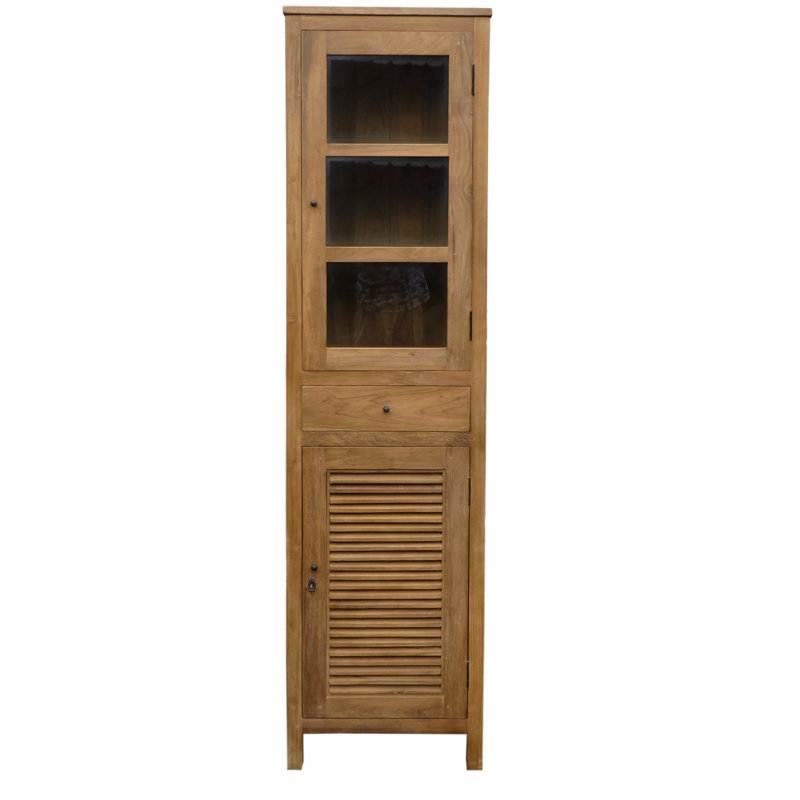 Chic Teak Recycled Teak Wood Lumbrera Vertical Bathroom Linen Cabinet ... within Recycled Teak Wood Gizos Bathroom Linen Cabinet