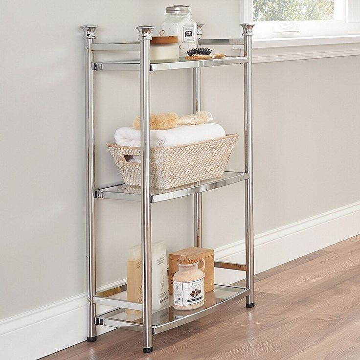Chrome Bathroom Floor Shelf – Semis Online within Cabin Bathroom Shelf Chrome