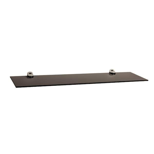 Danya B Pristine 24 In. W X 6 In. D Black Smoke Glass Floating Shelf ... throughout How Black Smoke Glass Floating Shelves Transform Modern Interior Design